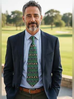 Museum Artifacts 100% Silk Golf Necktie | Country Club | Dad Gift